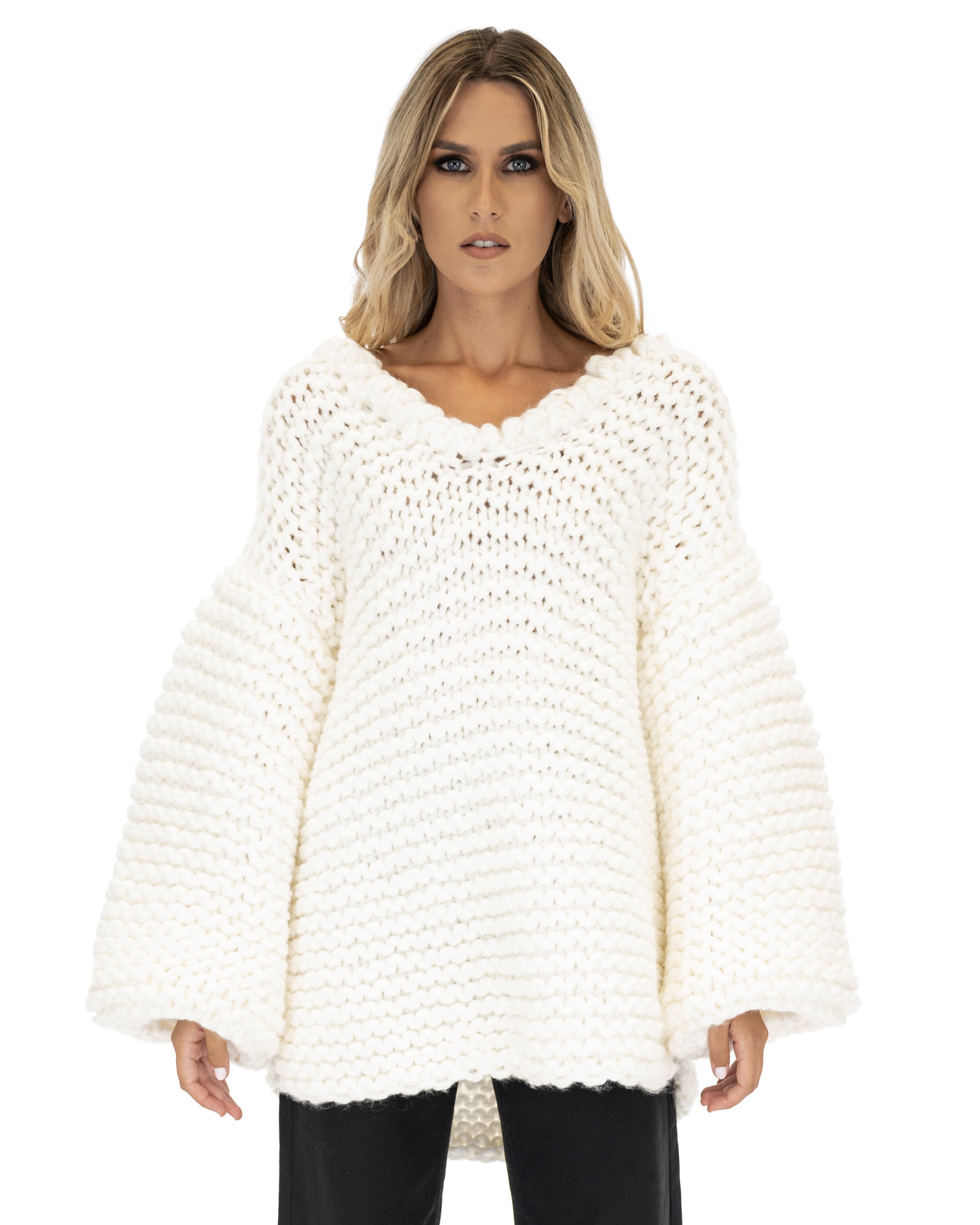 Oversized V-Neck Sweater – Mumshandmade Oversized V-Neck Sweater – Mumshandmade