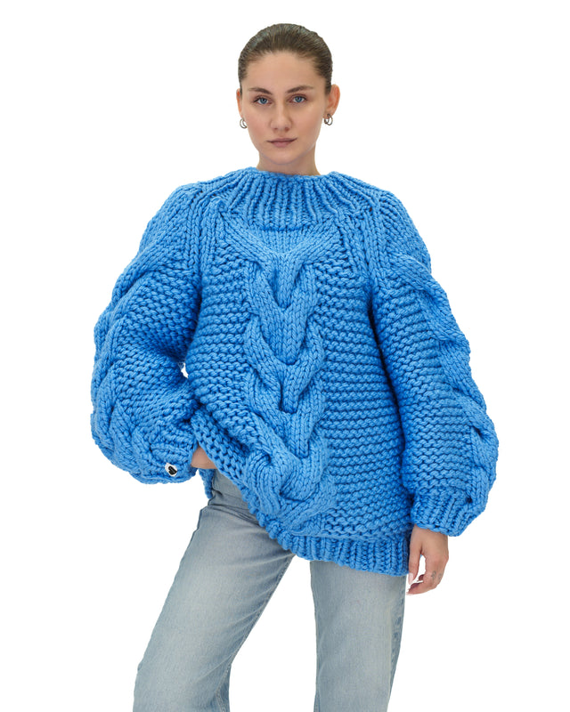 Cable Funnelneck Sweater