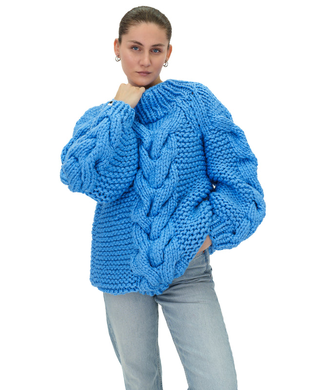 Cable Funnelneck Sweater