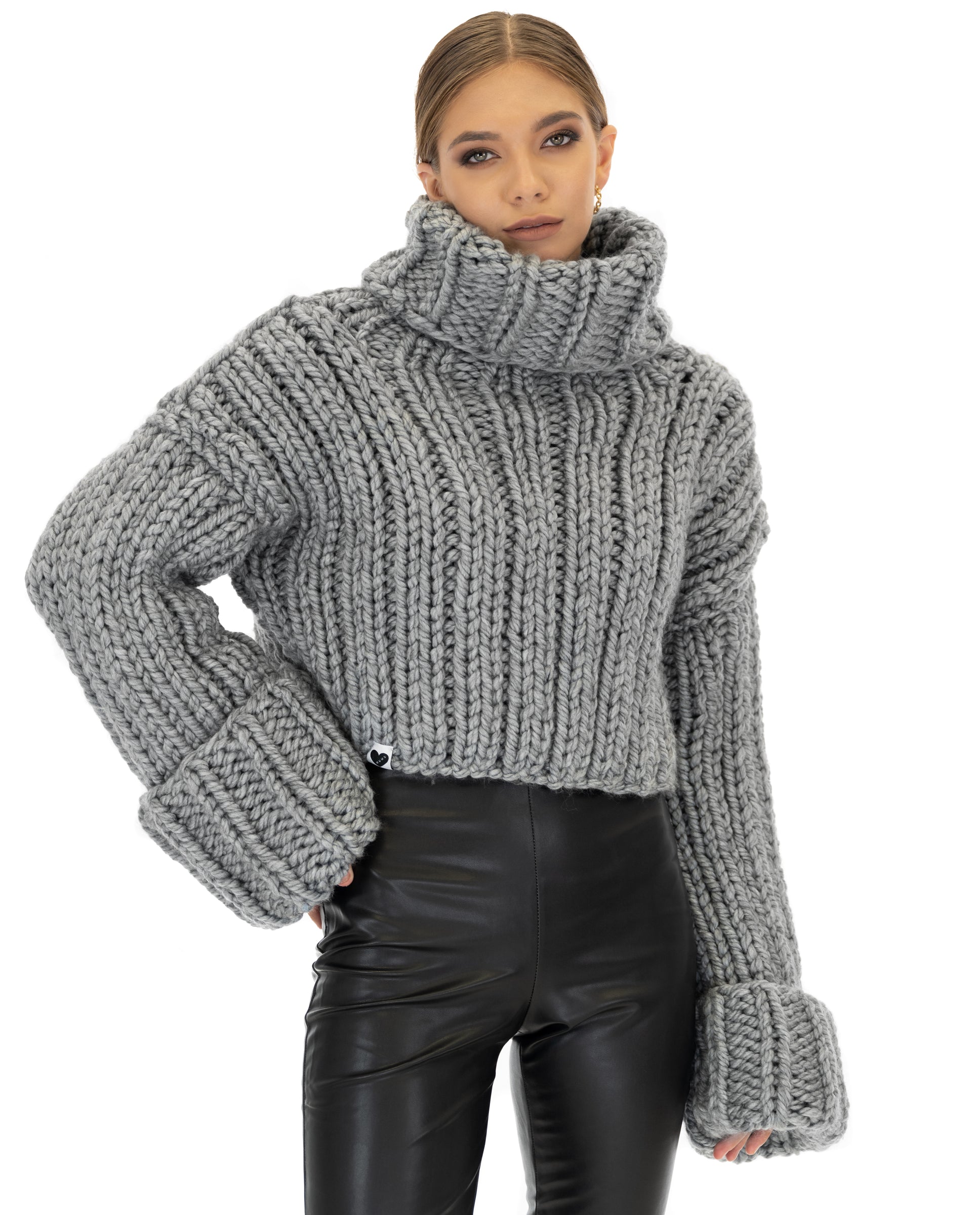 Crop Turtle Neck Knit Jumper Crop Turtle Neck Jumper