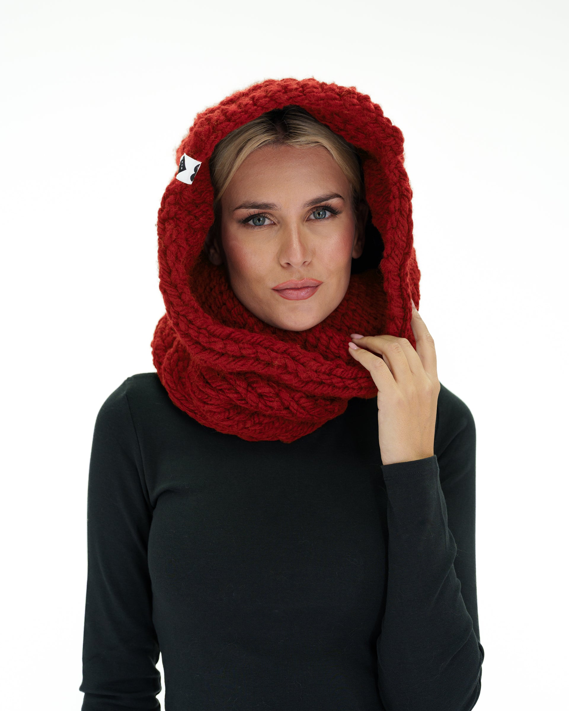 Hooded Scarf Wool Head Scarf Warm Crocheted Women Hood Crochet