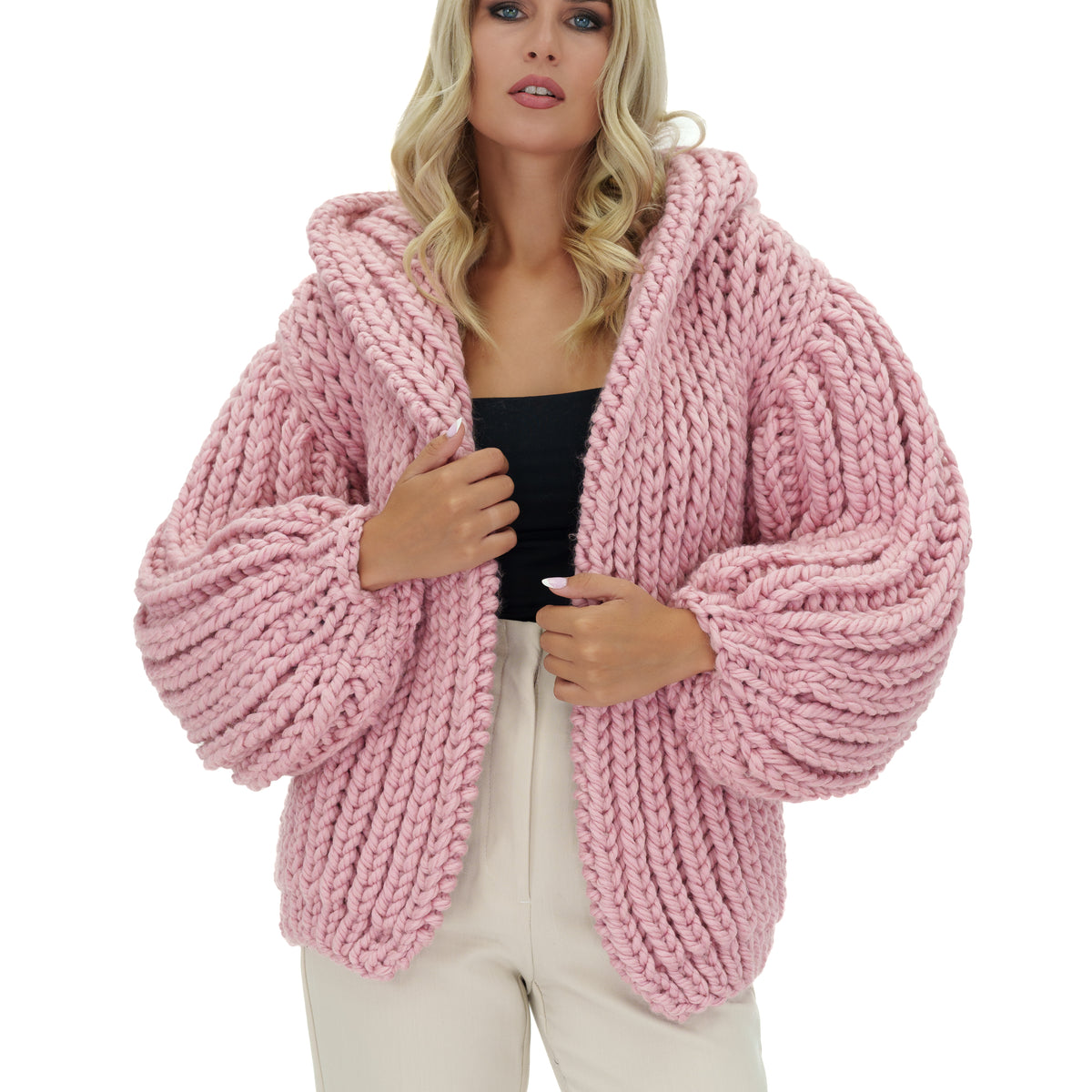 Ariana Grande Hooded Chunky Cardigan