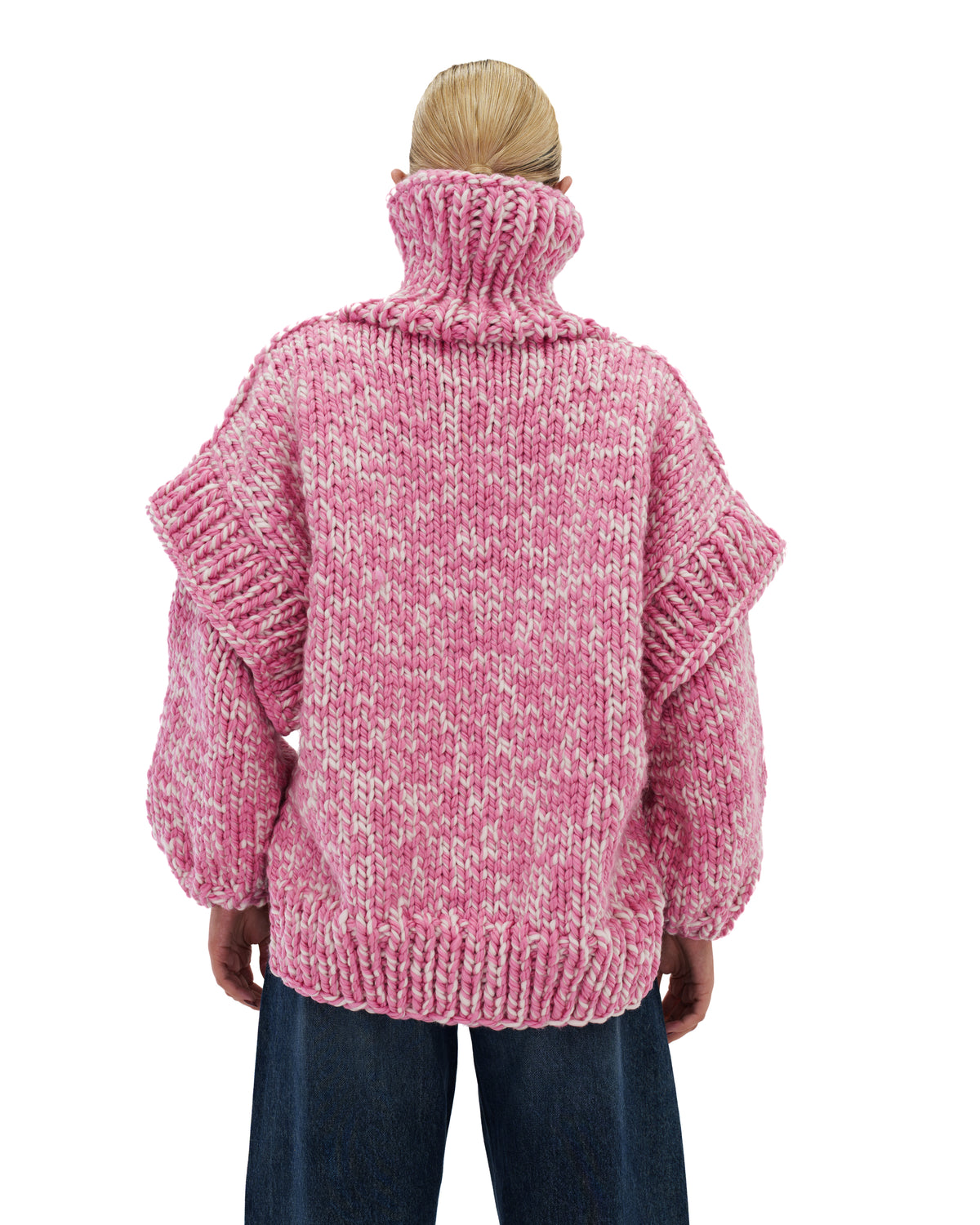 Turtle Rolled Neck Sweater Pink Twist