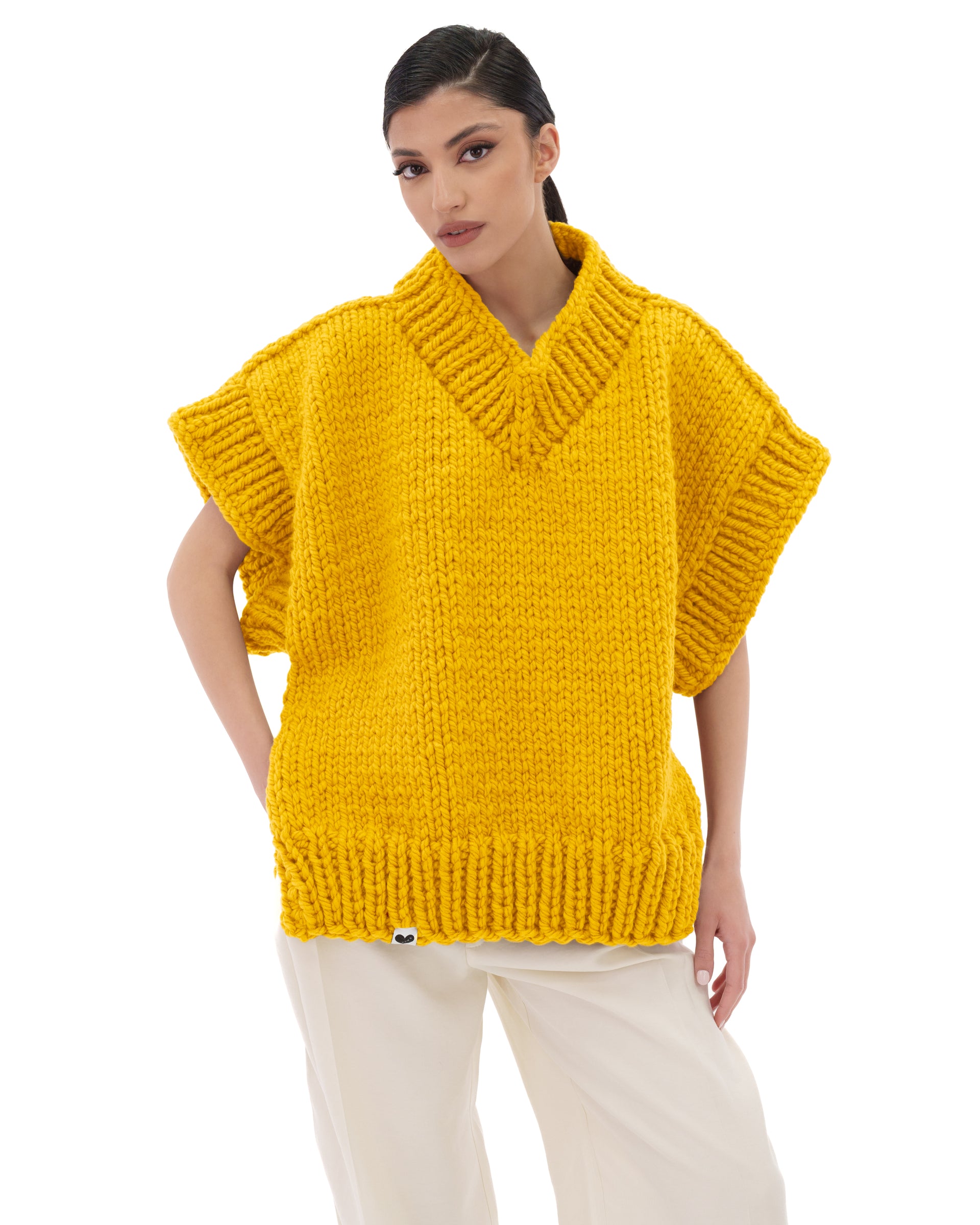 V-Neck Poncho Sweater